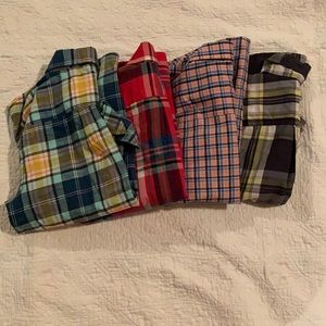 a lot of 4 plaid shirts. Boys size 8 (mediums).